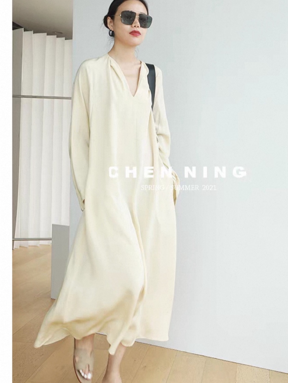 30 momme Silk Belted Dress - Picture 14 of 16